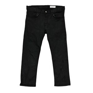 Gustin Slim Fit Black Raw Denim Jeans Mens 35 Button Fly Made in USA
